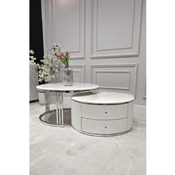 ZESTAW STOLIKÓW KAWOWYCH Anne Silver 2w1, blat