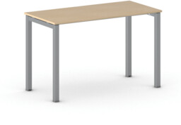 Biurko PRIMO SQUARE, 120x60 cm, szaro-srebrna podstawa, buk