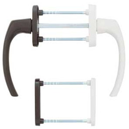 Klamka balkonowa 1005 z rozetą PZ - biel/brąz