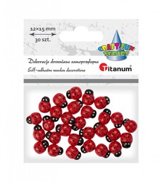 Ozdoby drewniane Biedronki 30 szt. 12x15mm Titanum Craft-Fun