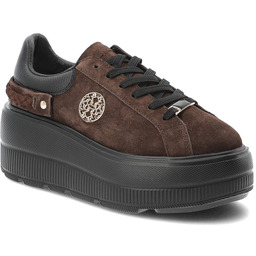 S.Barski Sneakersy damskie, sneakersy ze skóry zamszowej gruba