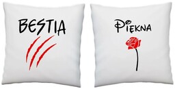 Zestaw poduszek dla pary - Piękna i Bestia