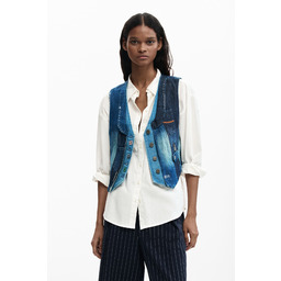 kamizelka denim patchwork