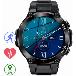 Gravity GT8-1 czarny smartwatch męski z Gps