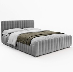 Łóżko tapicerowane z pojemnikiem SFG0167P 140x200 Welur Szary