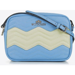 Damska listonoszka skórzana w zygzaki