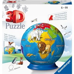 RAVENSBURGER Puzzle 3D Dziecinny globus 11840 (73 elementy)