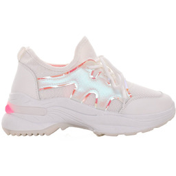 DAMSKIE BUTY SPORTOWE HOLO SNEAKERSY BIAŁE