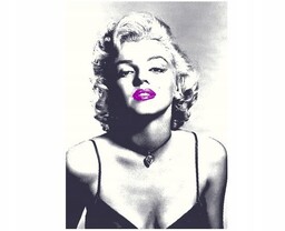 50x70cm Marilyn Monroe fioletowymi ustami obraz pion ścian