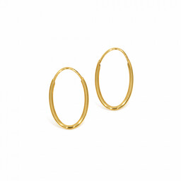 Złote Kolczyki Owalne 585 Damskie Lekkie 22 x
