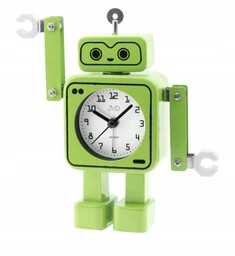 Budzik zegar zabawka metalowy dziecięcy zielony Robot SRP2305.1