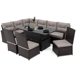 Zestaw mebli ogrodowych TOKIO brązowy, technorattan - poduszki