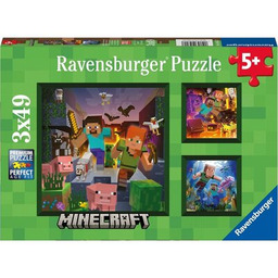 RAVENSBURGER Puzzle Minecraft 3w1 5621 (147 elementów)