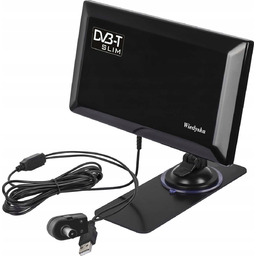 Wiedyska Antena wewnętrzna SLIM naziemna TV DVB-T2 USB