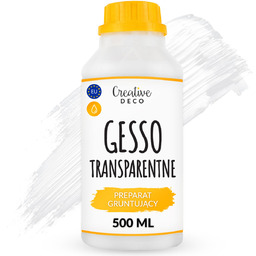 Gesso akrylowe bezbarwne transparentne podkład malarski grunt primer