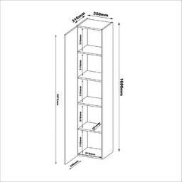 Witryna wisząca kaszmir mat 35 x 168 cm