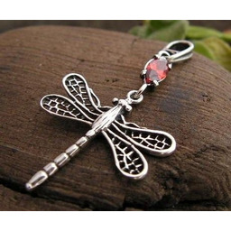 AŻUROWA WAŻKA - wisiorek wisiorek z granatem