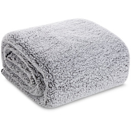 Koc 200 x 220 Mikrofibra Baranek Koala Stal+Biały