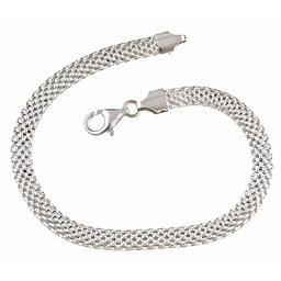 Elegancka srebrna szeroka płaska bransoleta bismarck 8mm tub