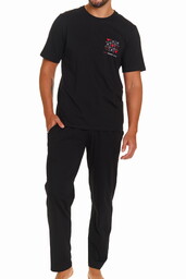 Czarna piżama męska Dn-nightwear PMB.7134 2XL