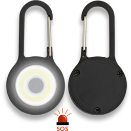 Karabińczyk z latarką Barbaric Black PVC (09901)