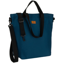 Turkusowa shopperka damska zawieszona na wygodnych uchwytach