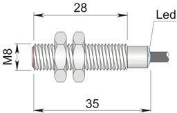 Czujnik indukcyjny 8 mm SI8-DC2 NPN NC S