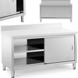 Stół blat roboczy przyścienny z szafką i rantem