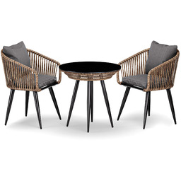 Zestaw mebli ogrodowych Rieti 2+1 - Brązowy