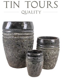 KOMPLET 3 DONICZEK CERAMICZNYCH