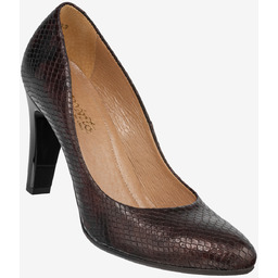 Czółenka Damskie Skórzane Buty Na Obcasie Darex Bordowe