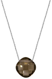 Srebrny naszyjnik 925 kamień kwarc dymny poduszka