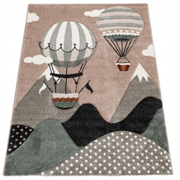 Dywan Dziecięcy Beżowy Miękki 80x150cm Balony Chodnik Kids
