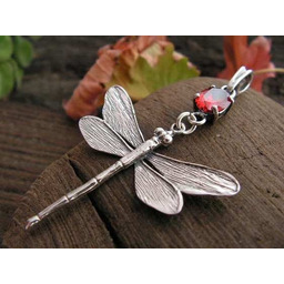 WAŻKI - srebrny wisiorek z granatem