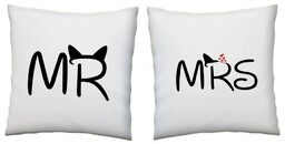 Zestaw poduszek dla pary - MR MRS