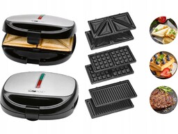 Opiekacz Toster Grill Gofrownica 3W1 Clatronic St/