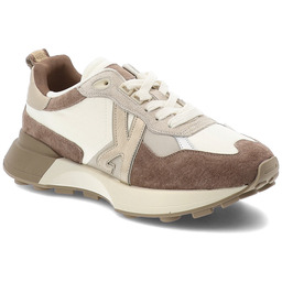 Kobbo Sneakersy damskie, ze skóry naturalnej sznurowanie gruba