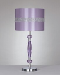 L801524 Lampa stojąca Amerykańska fioletowo-srebrna z kloszem