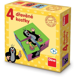 Krecik i Przyjaciele Klocki obrazkowe 4 el. drewniane