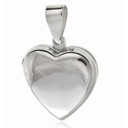 Gładki srebrny wisior otwierany sekretnik puzderko serce serduszko