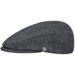 Kaszkiet Herringbone Wool Driver by bugatti, niebieski, XL