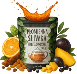 Płomienna śliwka 50 g - herbata owocowa chmiel