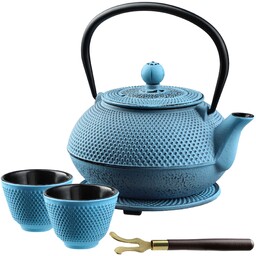 Czajnik żeliwny Teramo 0.85L z czarkami, podstawką