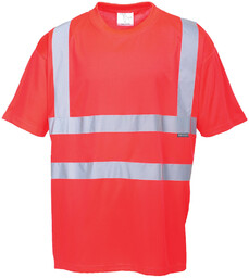 S478 - T-shirt ostrzegawczy - czerwony L