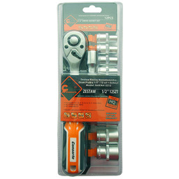 ZESTAW KLUCZY NASADKOWYCH 1/2'' z GRZECHOTKĄ - 12
