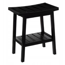 Stołek bambusowy Czarny siedzisko do kuchni łazienki