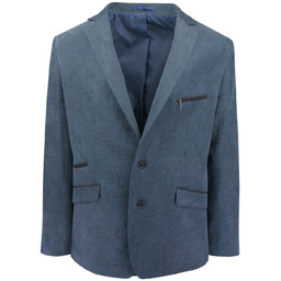 Granatowa, Taliowana Marynarka, 2 Guziki - Casino, Męska