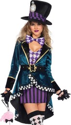 Leg Avenue Panie Delightful Hatter Kostium, Wielokolorowy, 36