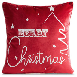 Poszewka bożonarodzeniowa z welwetu z lamówką Merry Christmas