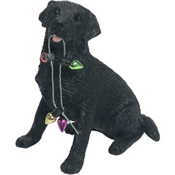 Sandicast Czarny labrador retriever ze światełkami świątecznymi ozdoba